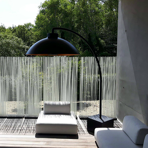 Styling ID Tips en Trends Stijlvolle terrasverlichting en verwarming van het merk Dome, via Hawé Outdoor terras