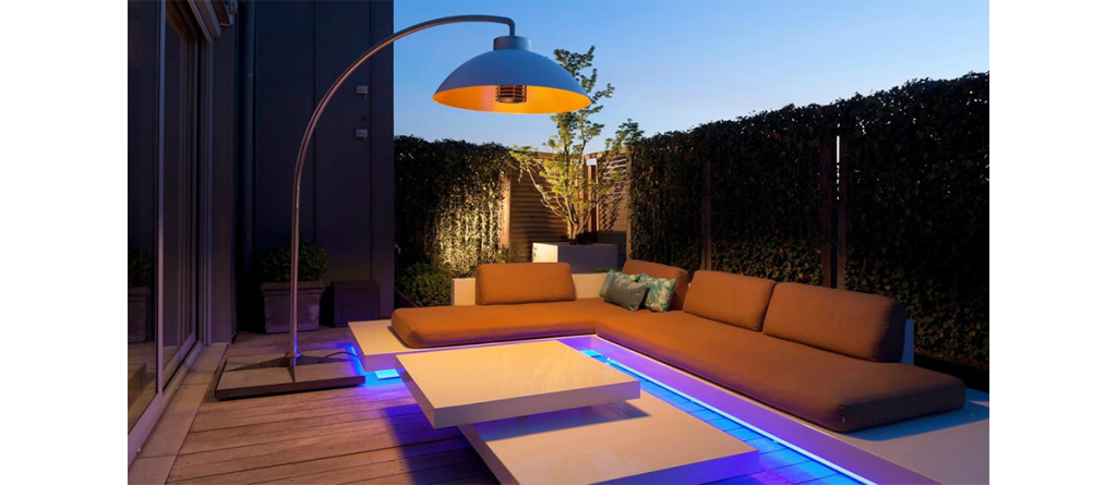 Styling ID Tips en Trends Stijlvolle terrasverlichting en verwarming van het merk Dome, via Hawé Outdoor
