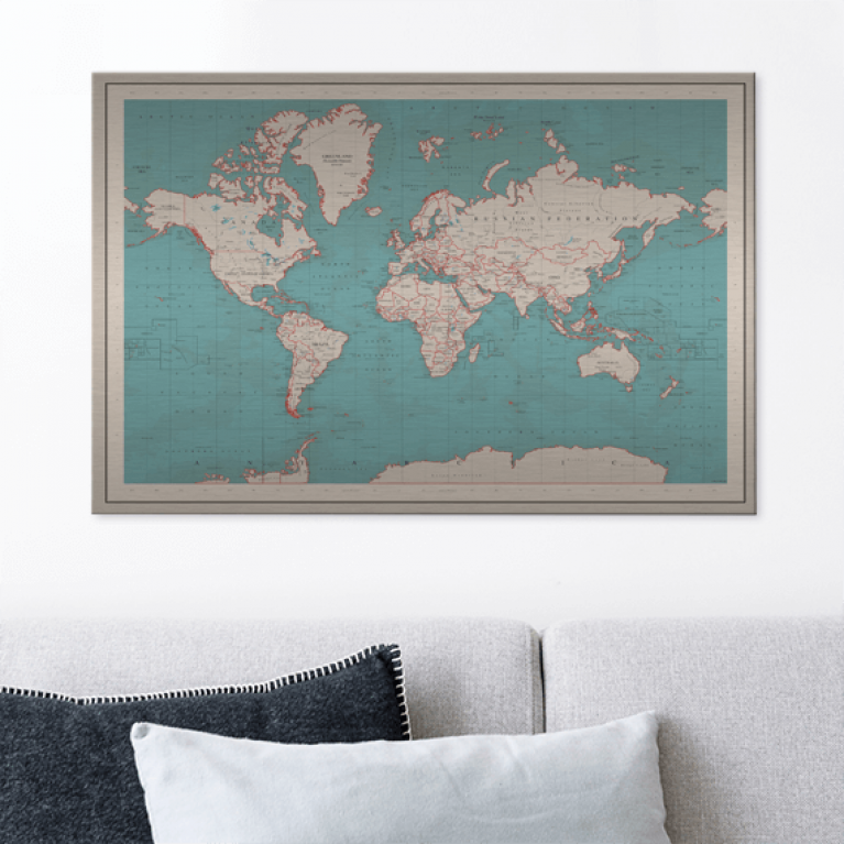Styling ID Tips en Trends Trendy muurdecoratie een wereldkaart aan de wand 2