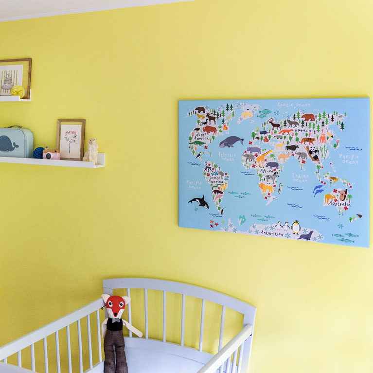Styling ID Tips en Trends Trendy muurdecoratie een wereldkaart aan de wand 9