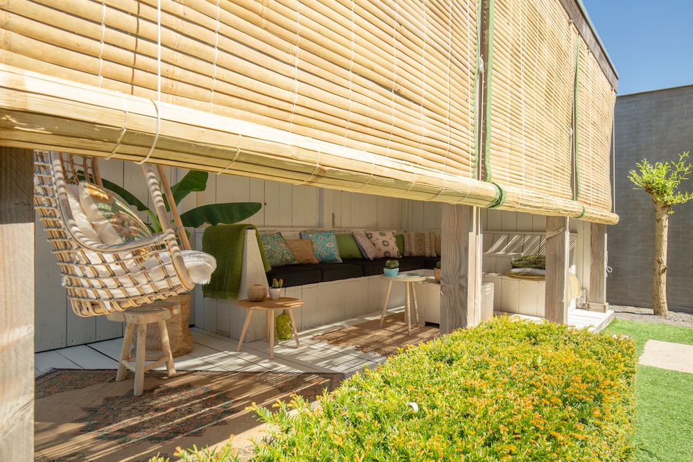 Stijlvolle veranda bamboe zonwering