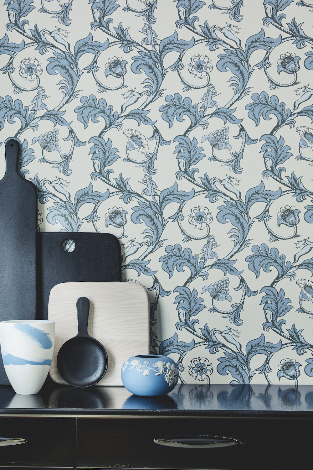 Styling ID Tips en Trends Little Greene behangcollectie: The National Trust Papers Stag Trail_Sky
